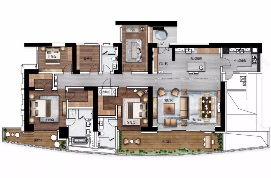 238㎡招商双玺花园大平层,私宅陈设-4