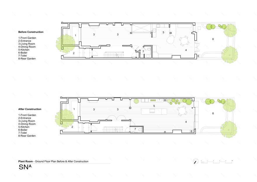 伦敦西区别墅翻新,绿色室内空间与自然共生-9