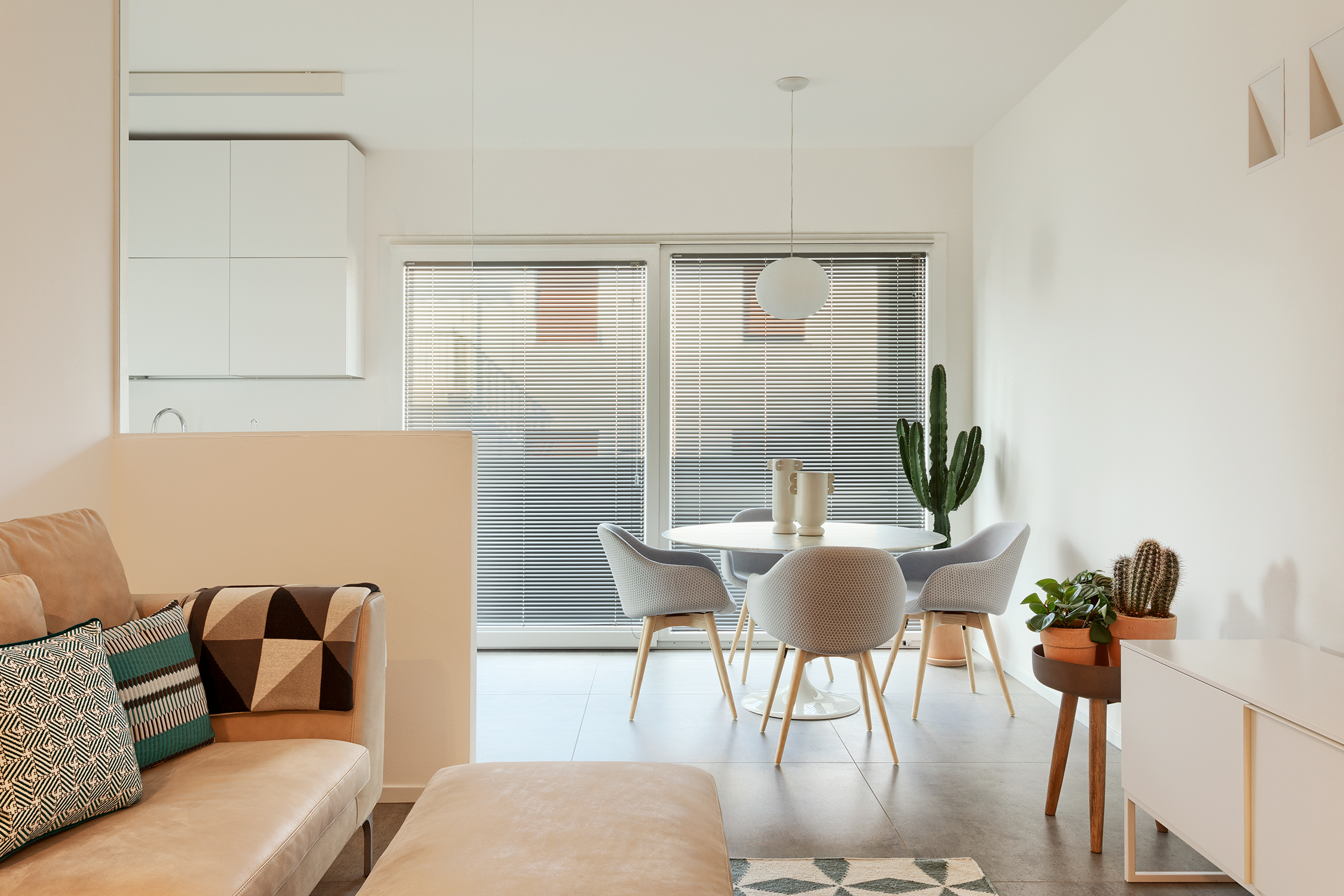 极简白色公寓,自然光线与设计完美融合-3