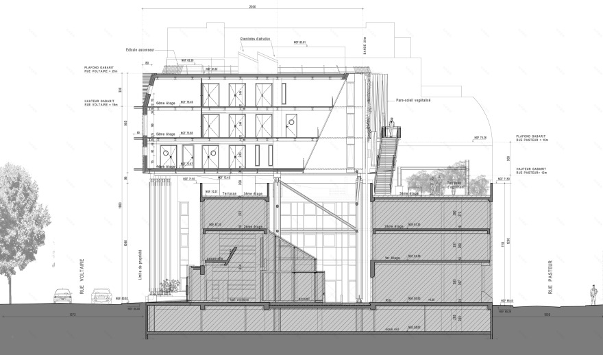 巴黎校园创新建筑设计,独立空中楼阁连接传统与未来-22
