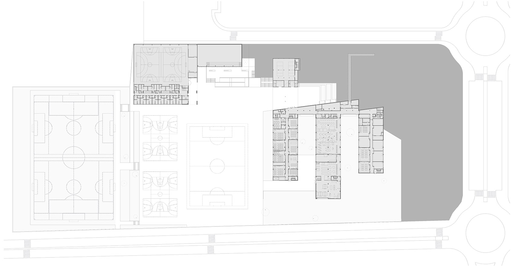 Salesianos Pamplona工艺学校，西班牙/体块与空地交错形成丰富空间体验-78