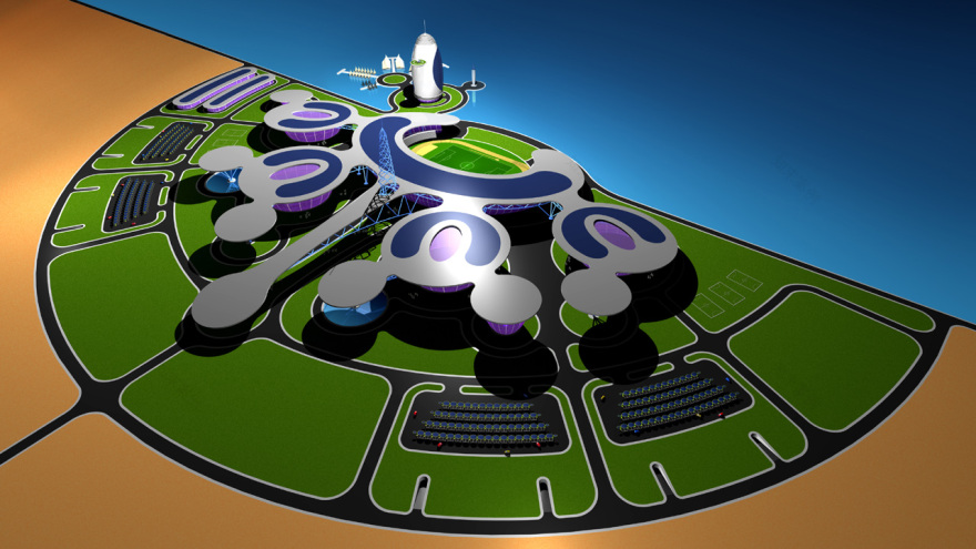 沙漠之花—— Giancarlo Zema 设计的多功能运动中心-1