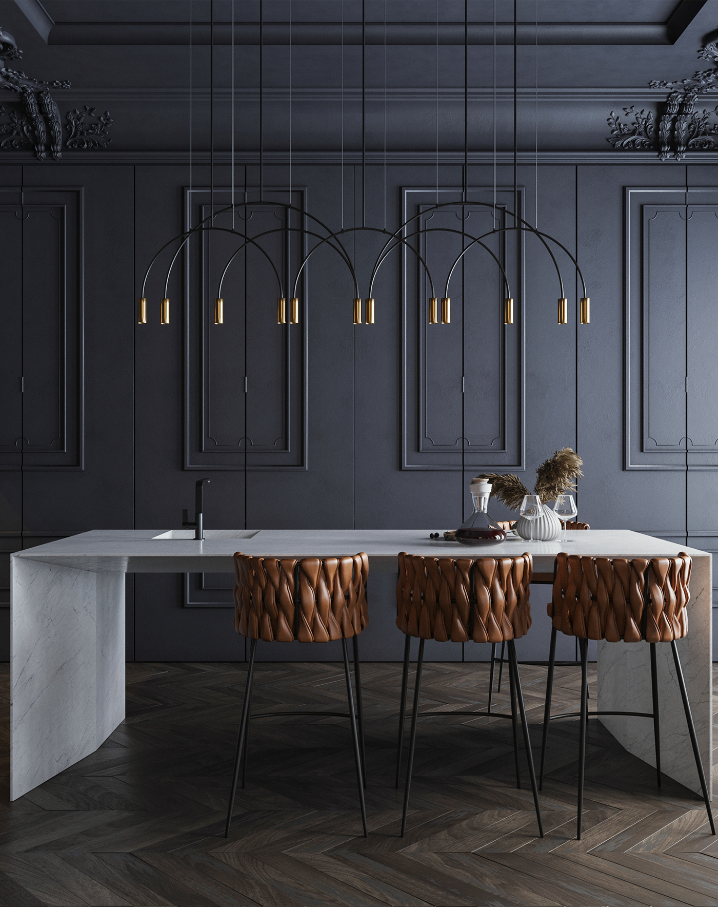 现代简约黑公寓丨俄罗斯圣彼得堡丨Mossebo Design Studio-12