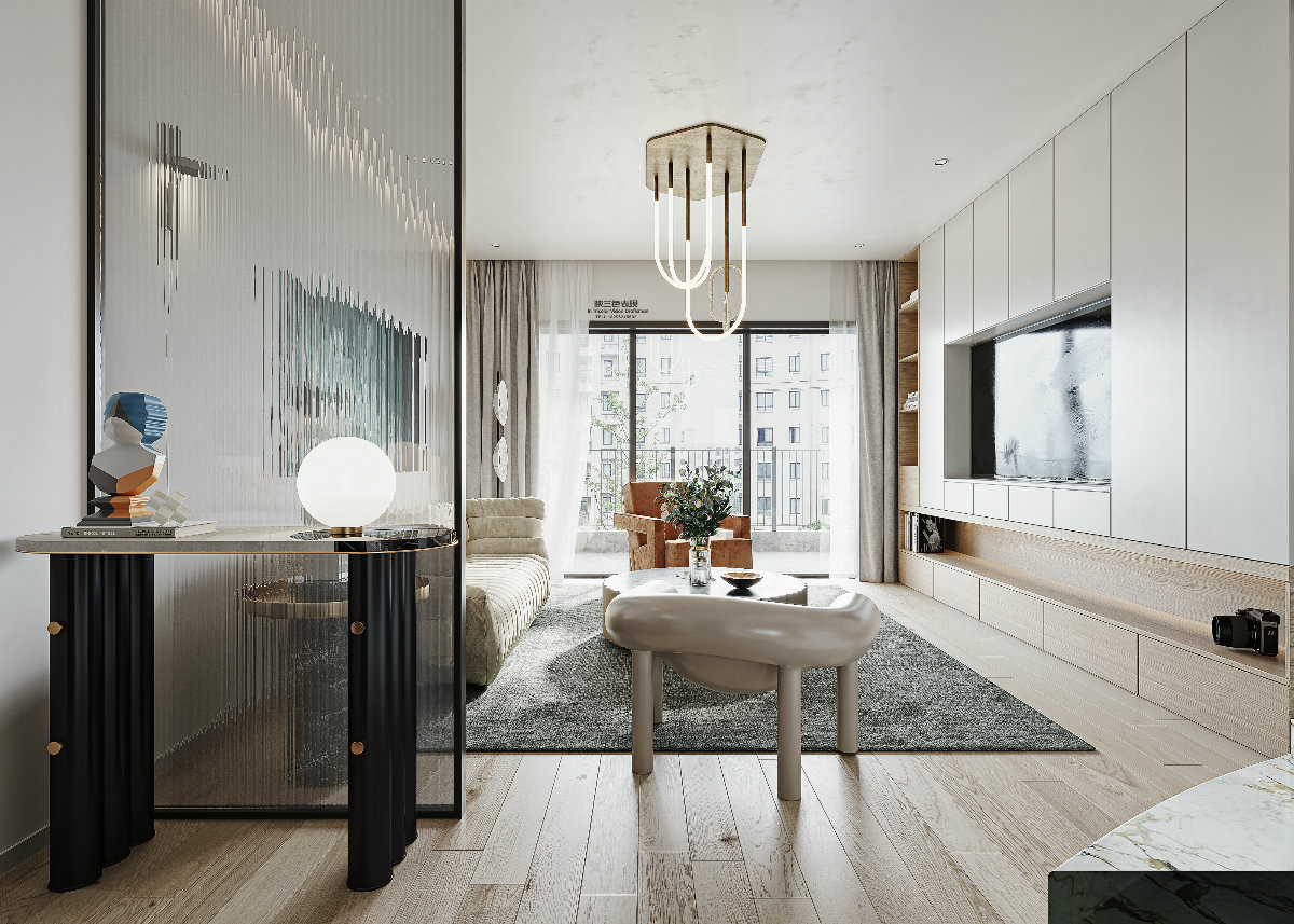 in-Tricolor|现代：艺术与灵感的碰撞，当蓝色海花撞入木色温柔的怀中​-5