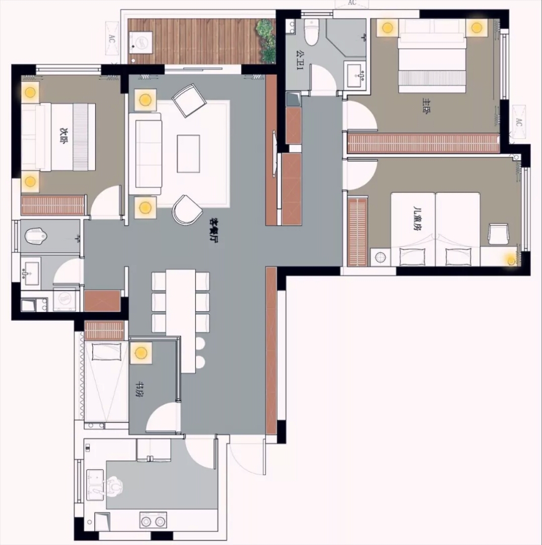 现代台式简约风打造 160㎡高级空间情调家-8