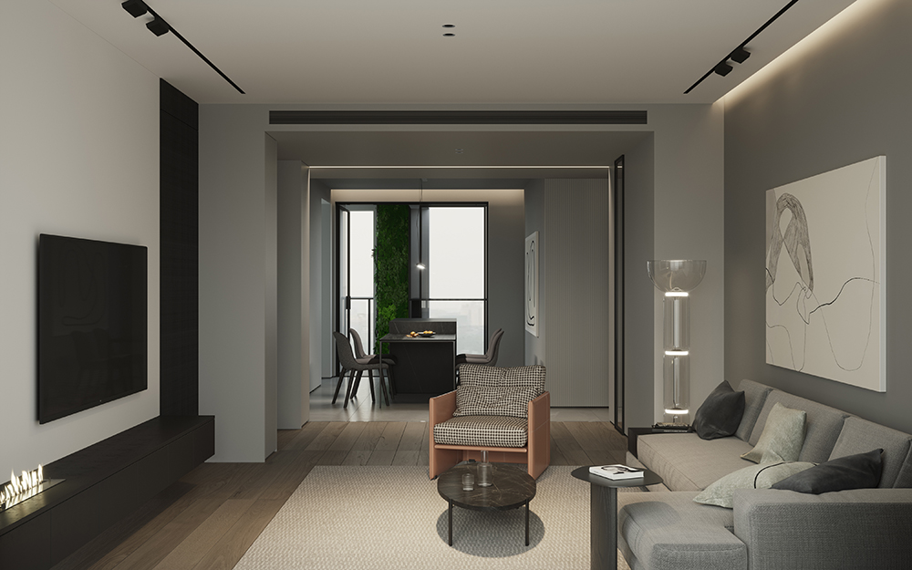 杭州 137㎡精装房重构 | 简约黑白灰,打造品质温馨居所-4