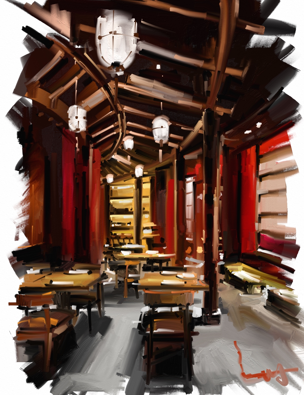 三时设计速涂（油画风格作品）-4