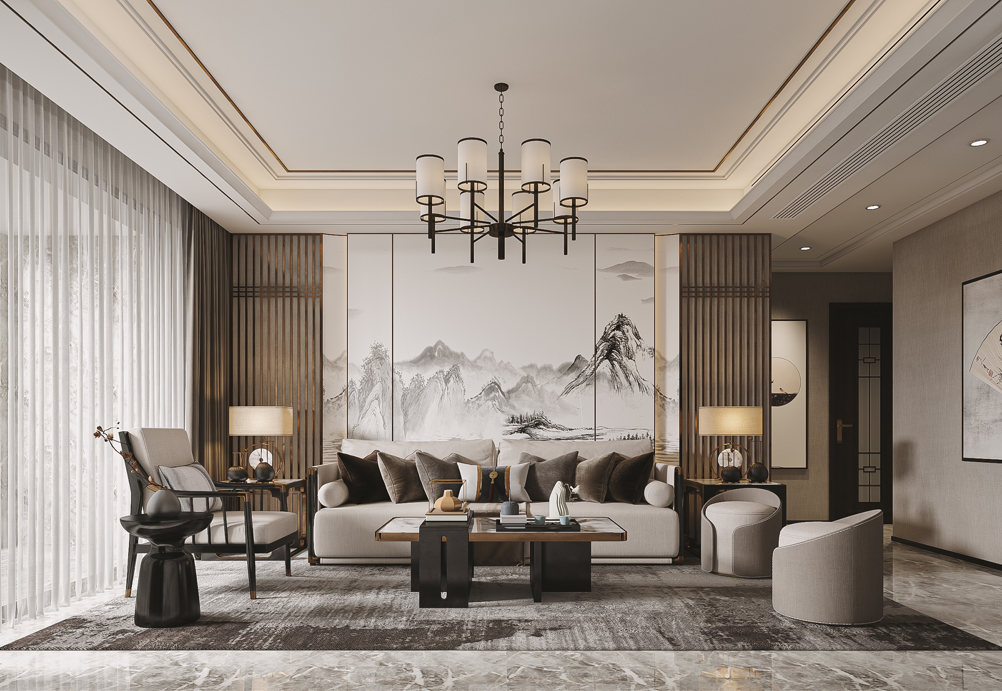 新中式风格惊艳亮相,知名设计师打造室内设计佳作