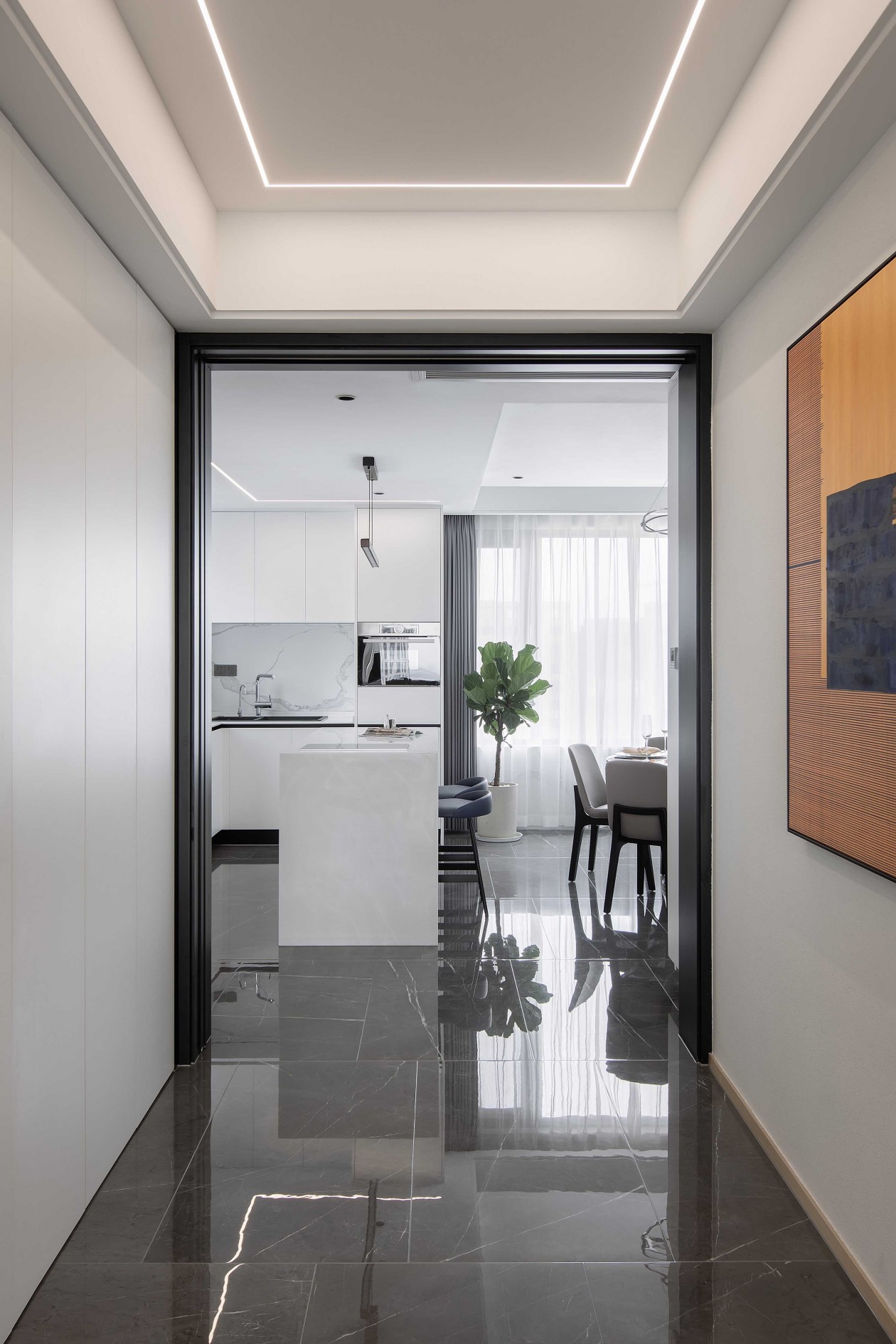 新湖海德公园现代简约家居设计，160㎡三室两厅的温馨空间-5