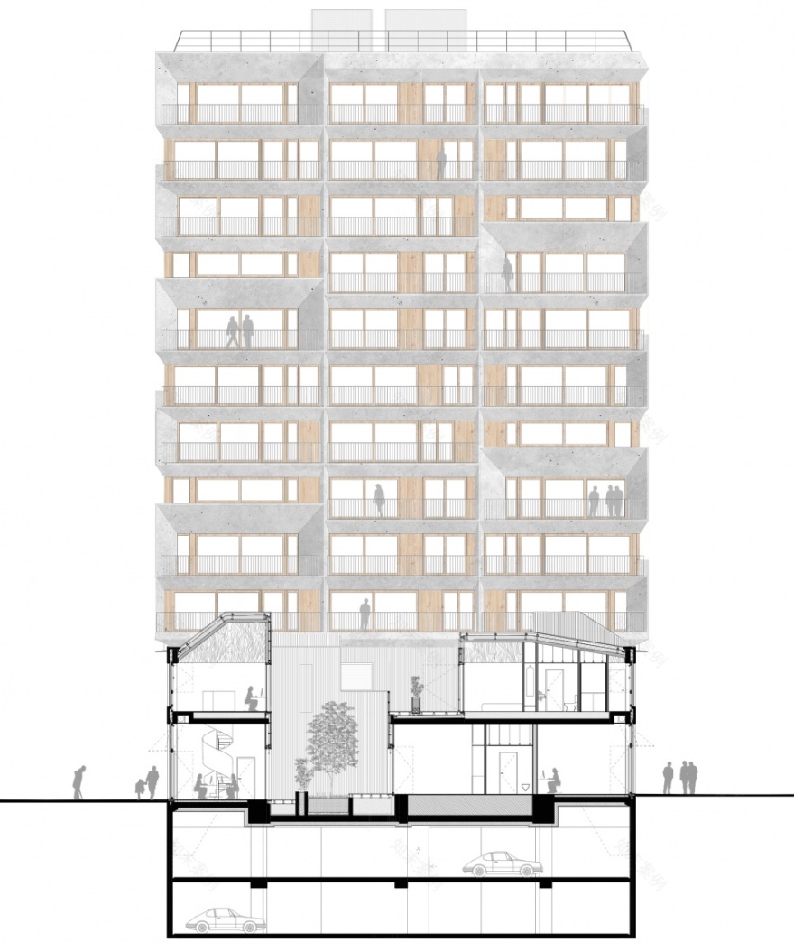 巴黎统一和谐低层区与高度多样高层区的住宅设计丨法国巴黎-59