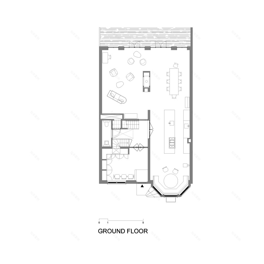 荷兰老街道上的绿色别墅改造-31