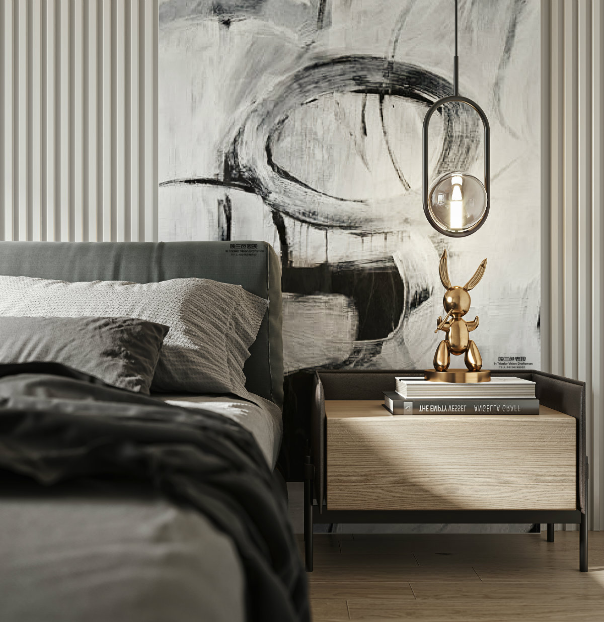 in-Tricolor|现代：艺术与灵感的碰撞，当蓝色海花撞入木色温柔的怀中​-8