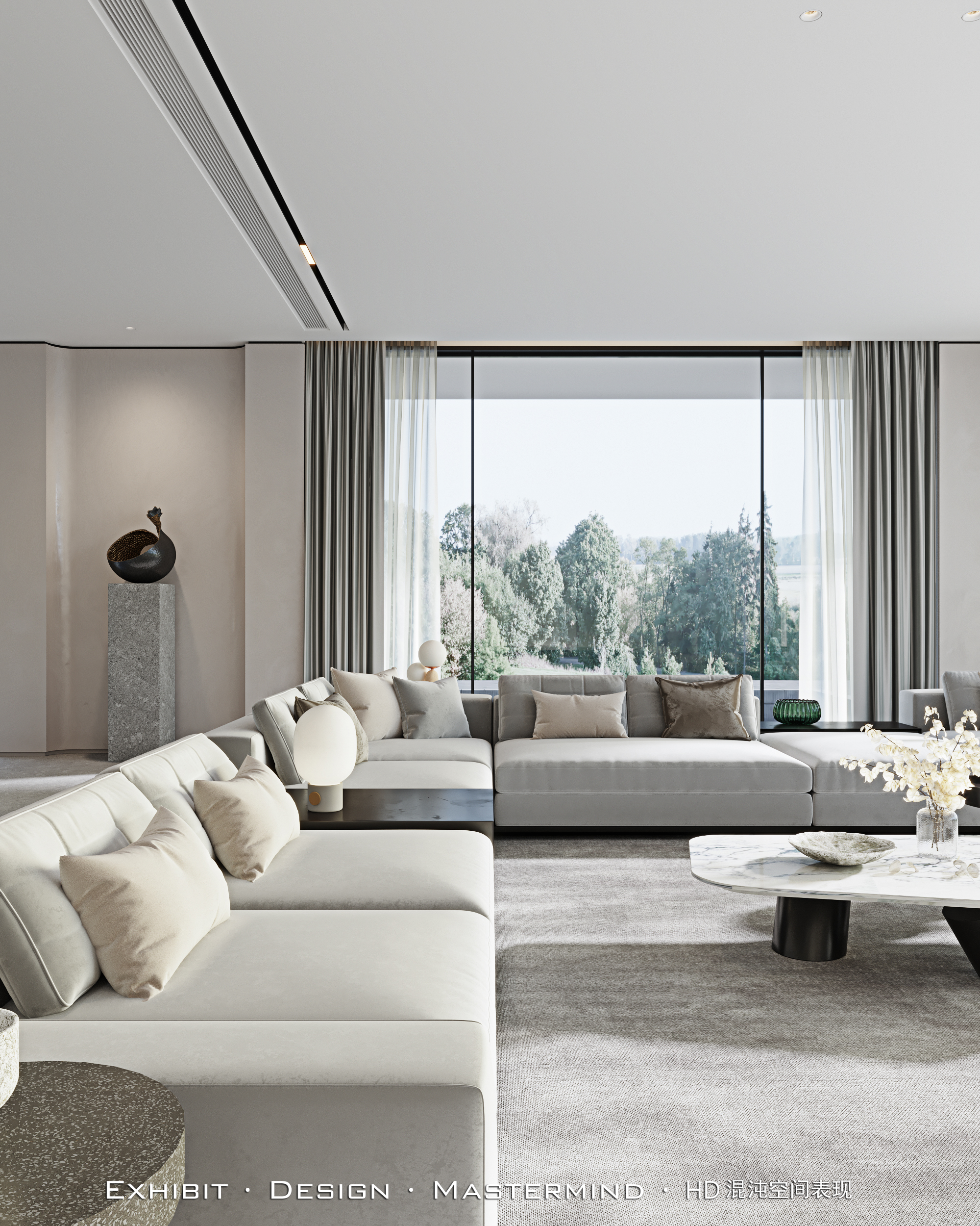 现代极简客厅的混沌空间写实表现-3