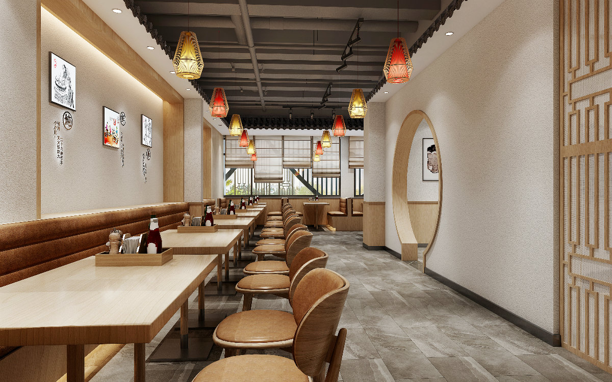 佩伶餐饮空间设计丨快餐店丨老成都豌杂面（新郑店）-13
