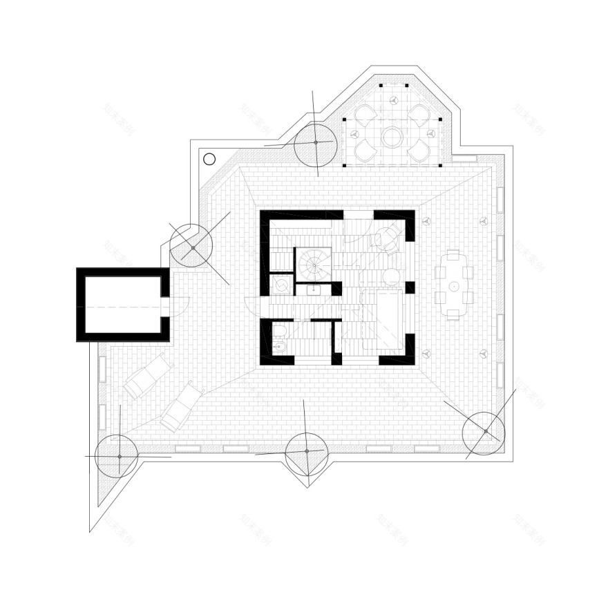 罗马别墅改建,打造空中花园与雅致生活空间-5