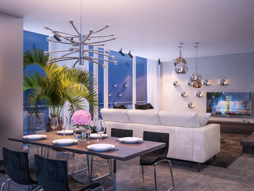 现代简约全景窗居室设计-6