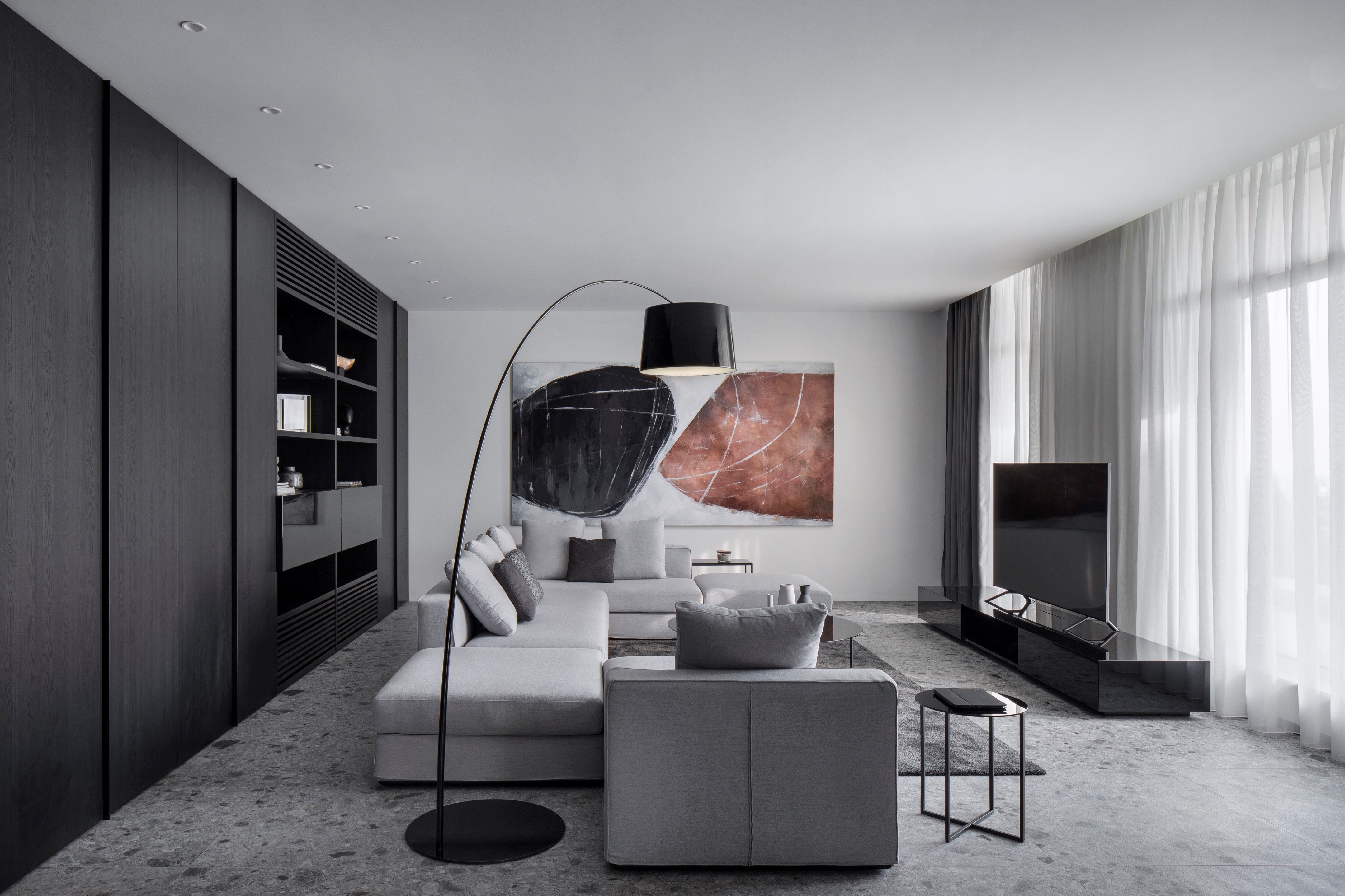 极简黑白公寓,功能与美学的完美融合-0