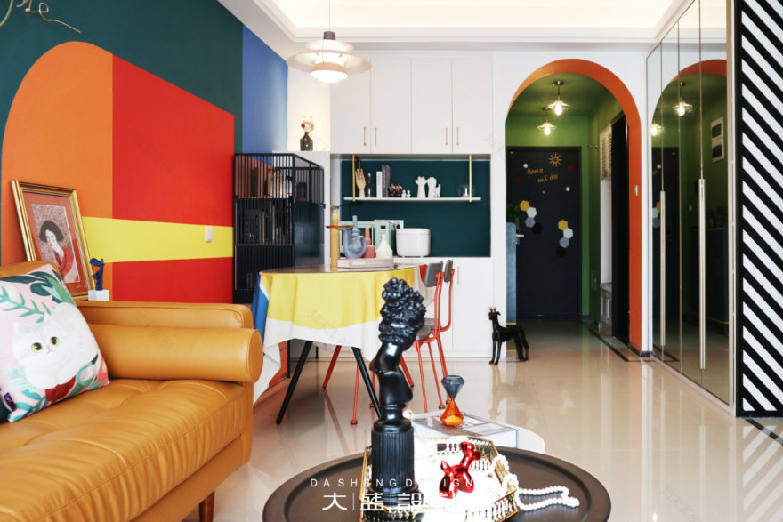 南宁光明城市 96㎡孟菲斯风格家居,色彩斑斓的甜蜜空间-36