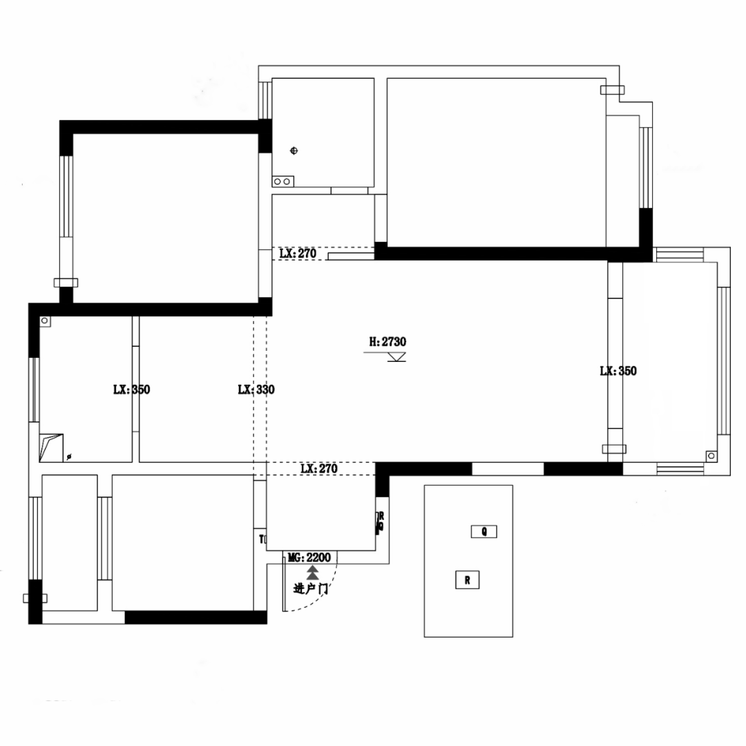 98m2三室改一室,微妙尽显,重塑生活之美！-1