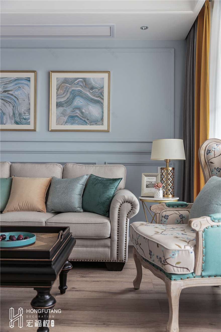 成都宏福樘装饰《飞行棋》平层住宅设计,美式混搭风格-60