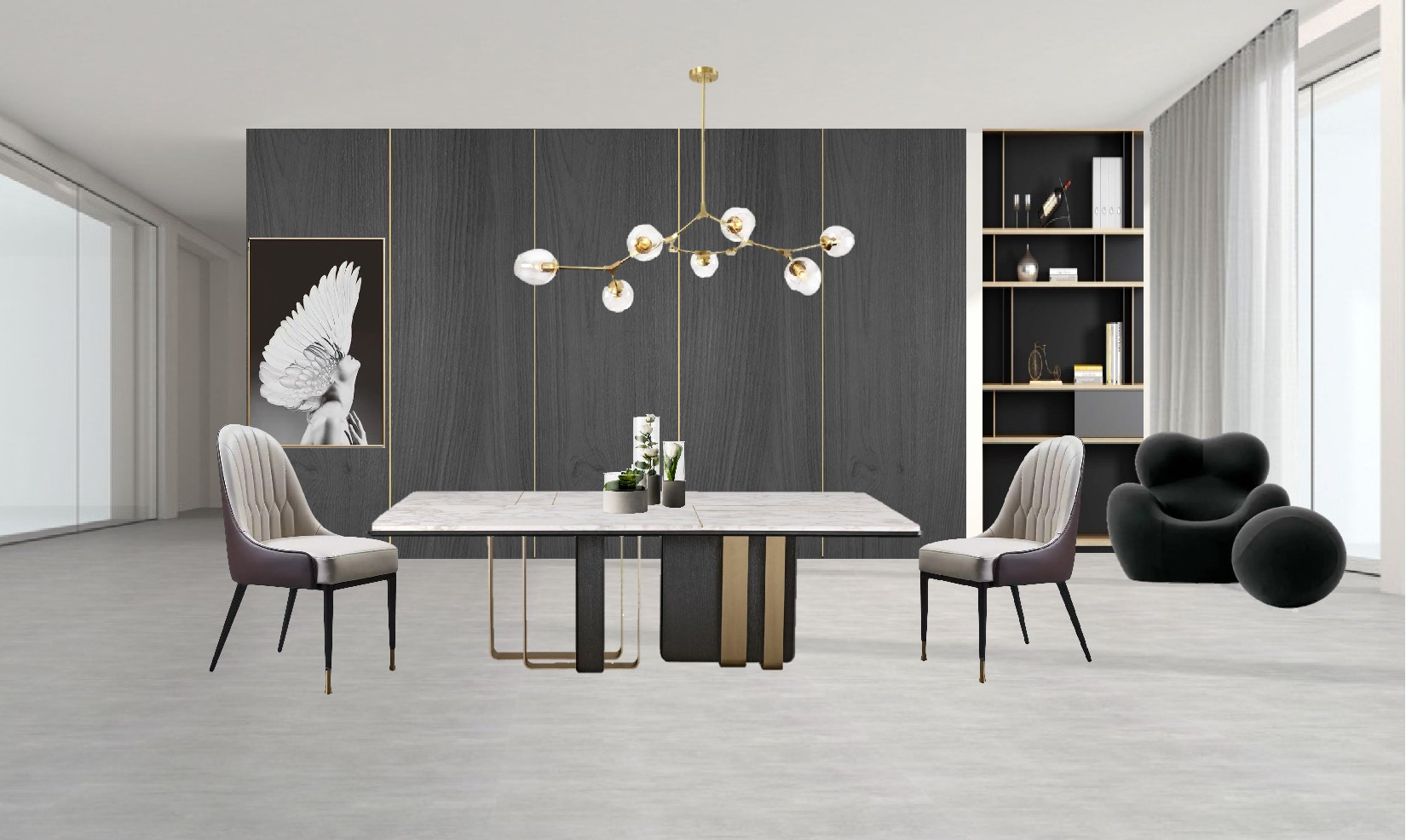 武汉 200㎡现代轻奢家居，融入古典元素，打造温馨共享空间-19