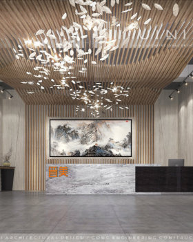 由里建筑设计|地产/办公 晋美画室大堂形象