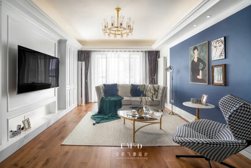 合肥华润凯旋门 130㎡精装房改造,美式轻奢风格温馨实用-21