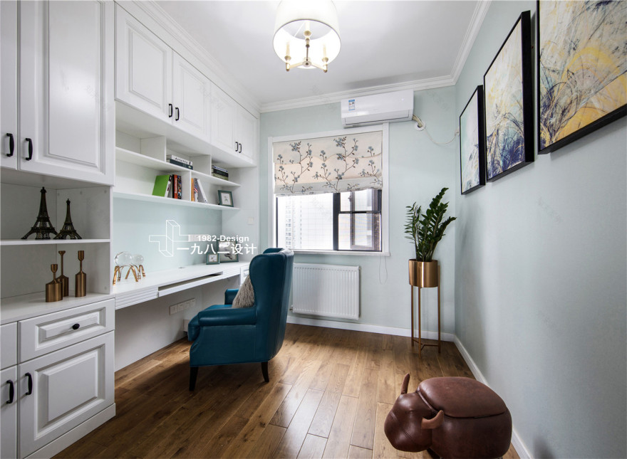 武昌群建星城现代美式实景拍摄,三居室温馨之家-42