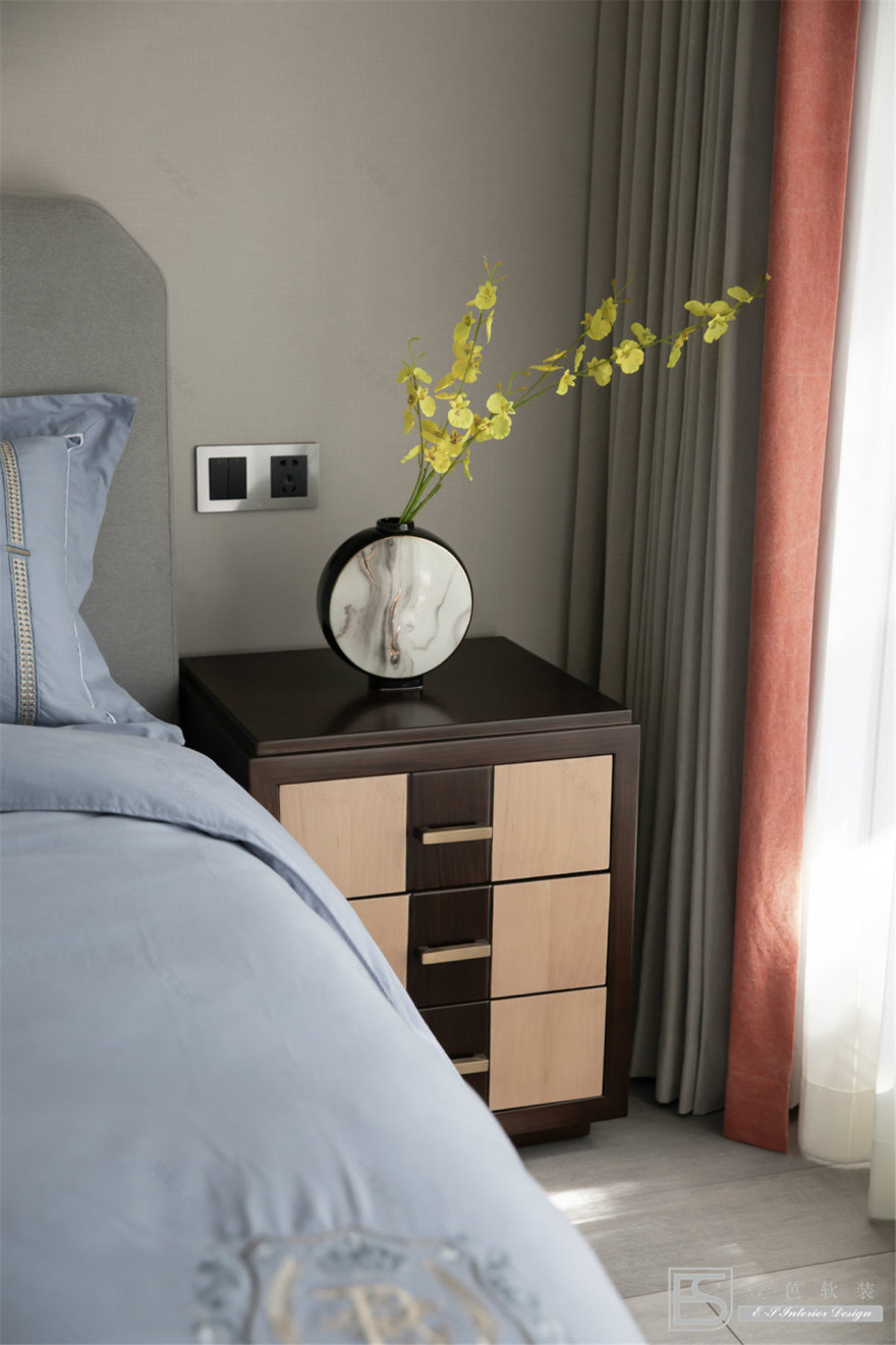 壹色软装 | 现代轻奢融入新中式,打造 350m2 中央美墅-30