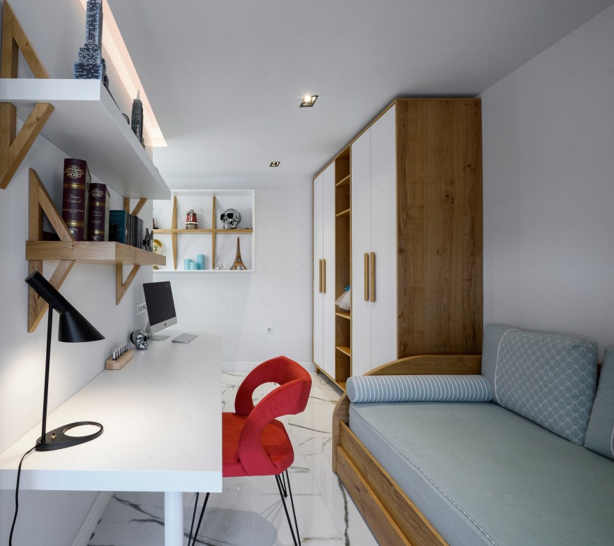 创意木石交融,MNK 设计工作室打造双层公寓空间-7