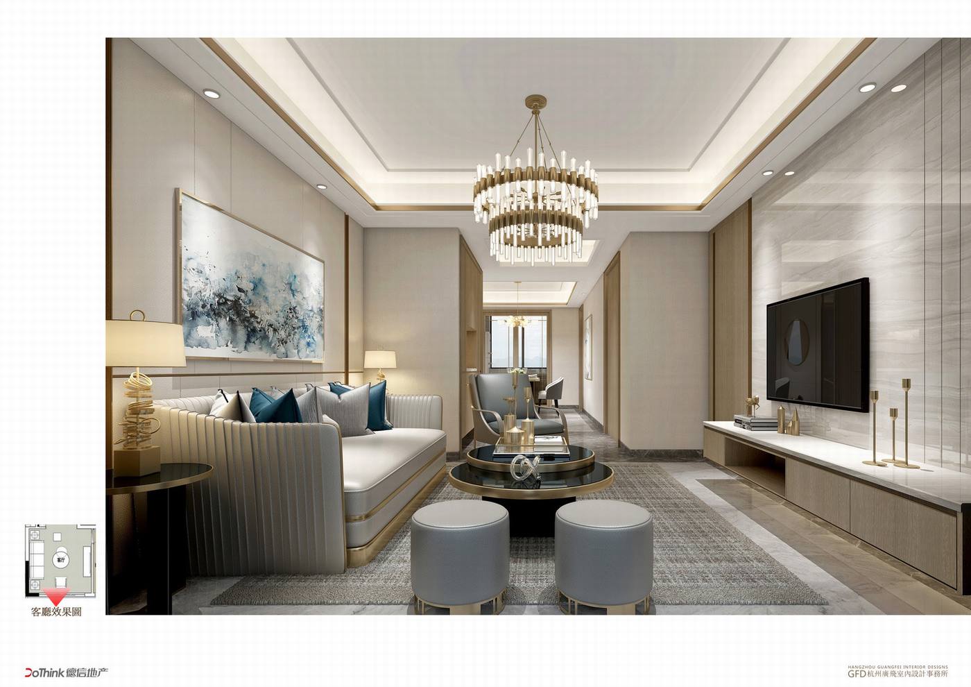 现代轻奢三套样板间丨软装方案+效果图-4