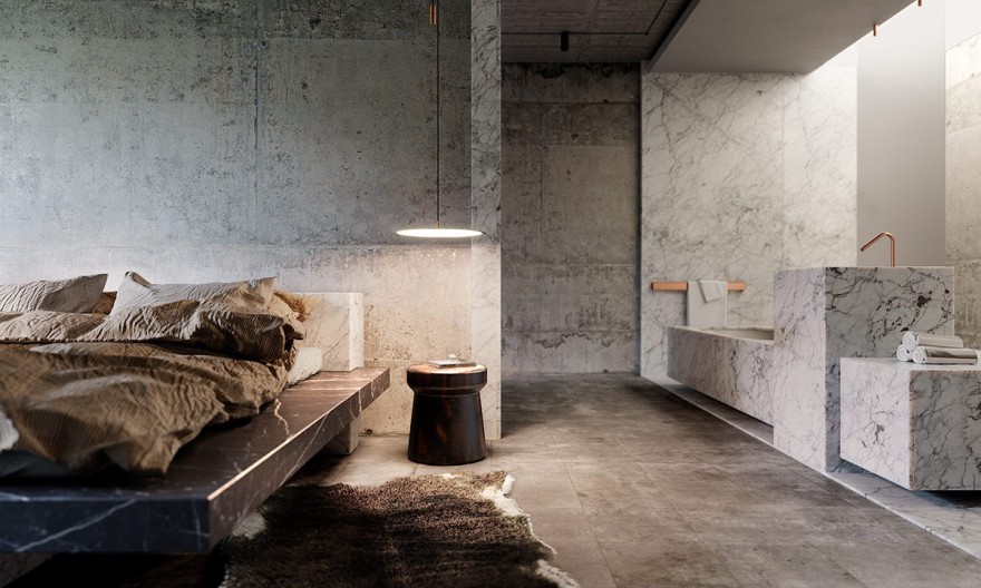 工业风金石运用,Moldova 住宅与广州铜板墙居所-24