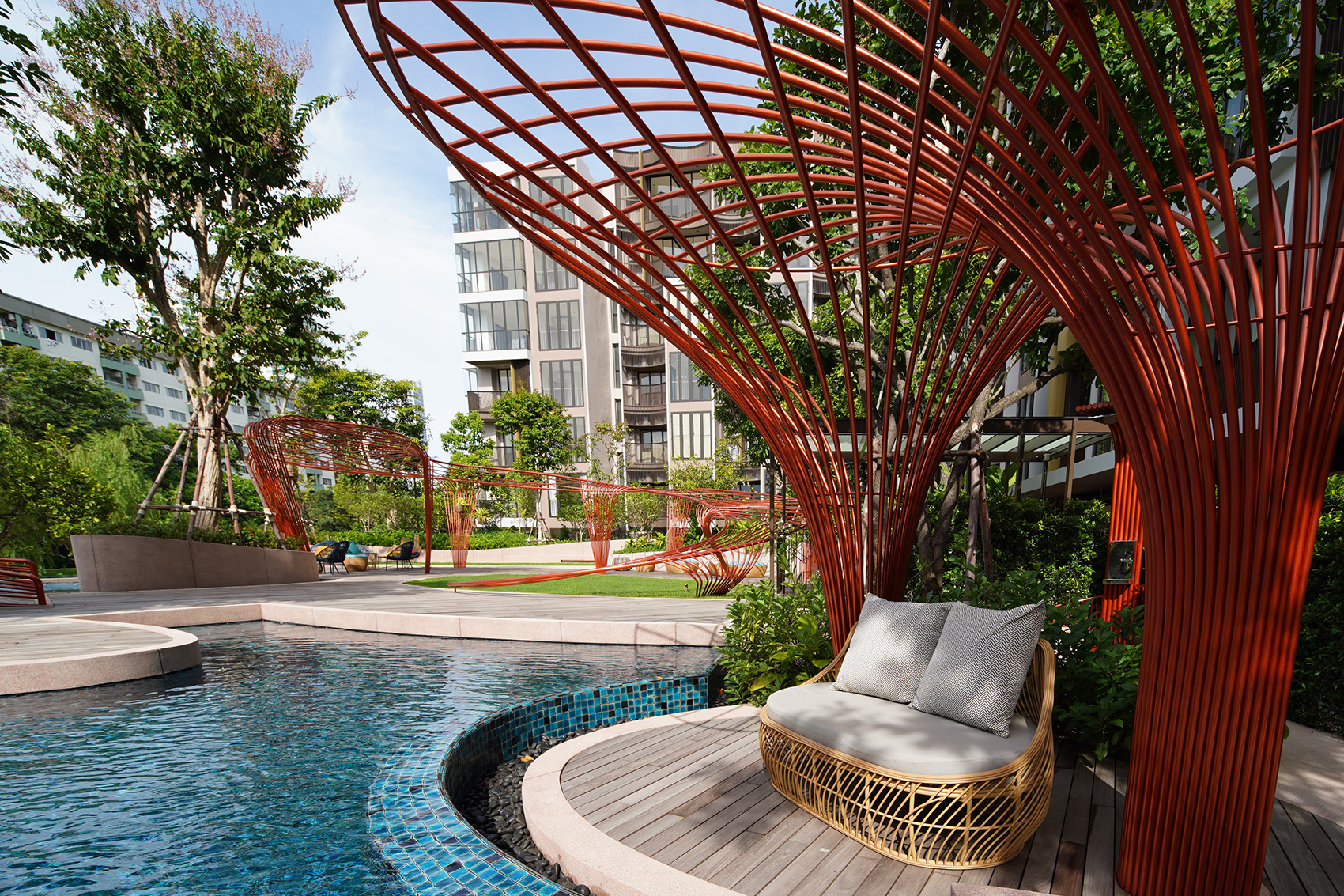 Kawa Haus公寓景观设计，曼谷/结合水景与竹木，倡导“慢生活方式”-15