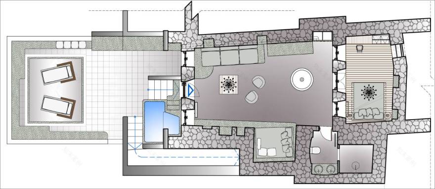 悬崖边的现代洞穴别墅-8