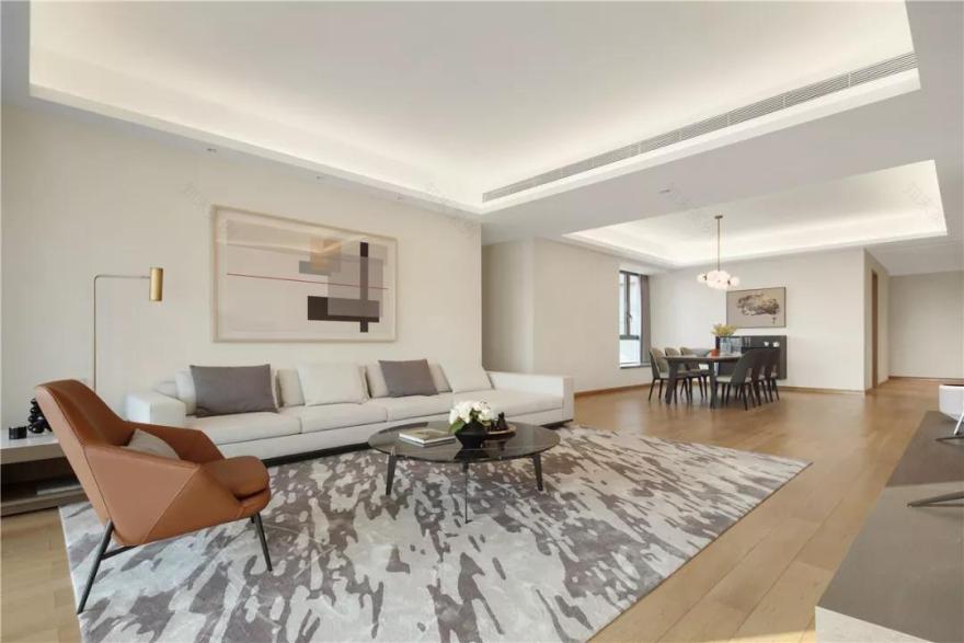 优雅清朗的 300㎡平层公寓设计-2