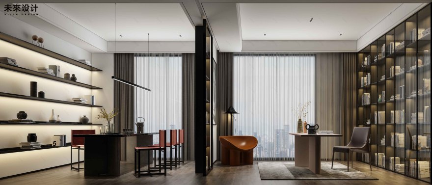 苏州湾景苑 | 未来设计打造 600㎡平层豪宅,诠释返璞归真的美学-33