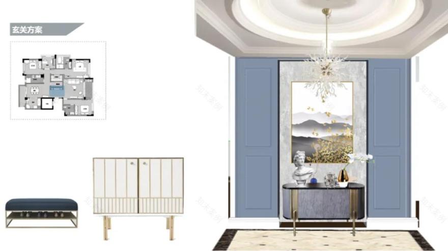 杭州 190m2 现代轻奢平层之家,以克莱因蓝加莫奈灰诠释温柔优雅-15