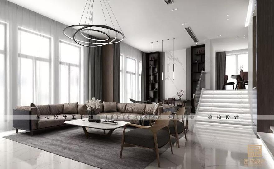 金恪设计丨别墅灰度空间 | 简约舒适,智能生活-0