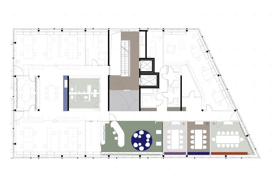 绿蓝相映,自然舒适的办公空间-14