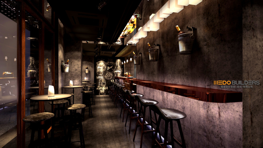 深圳水围 1368 国际街区 BRASS HOUSE 酒吧设计——工业风与精致细节的完美融合-6