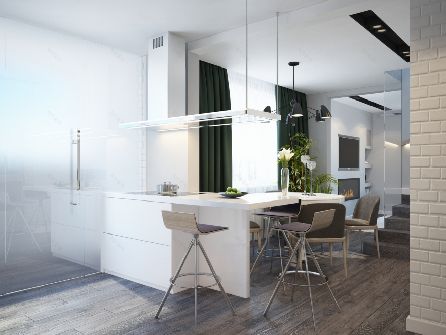 简约白色空间,功能分区打造舒适生活-1