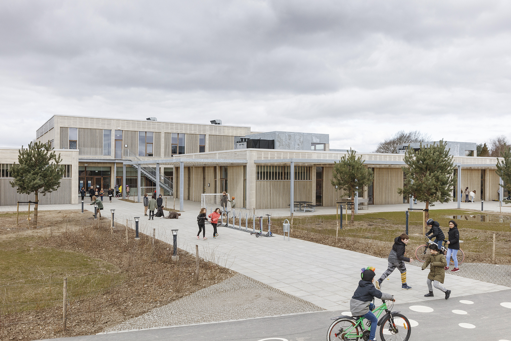 Erlev学校，丹麦/丹麦第一所“新一代”木制学校-3