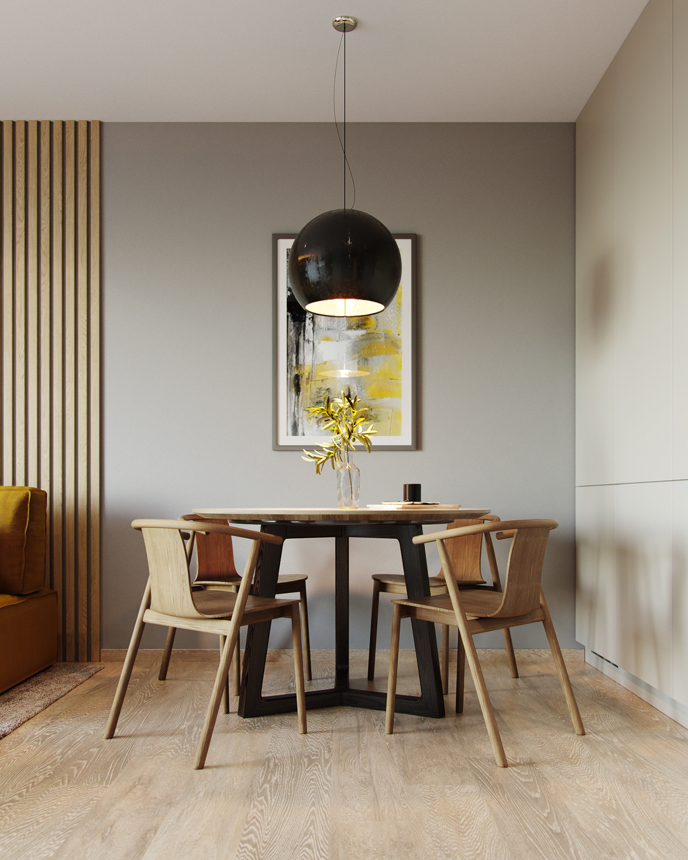 雅典 Glyfada 别墅翻新 | 黄色沙发成为焦点-4