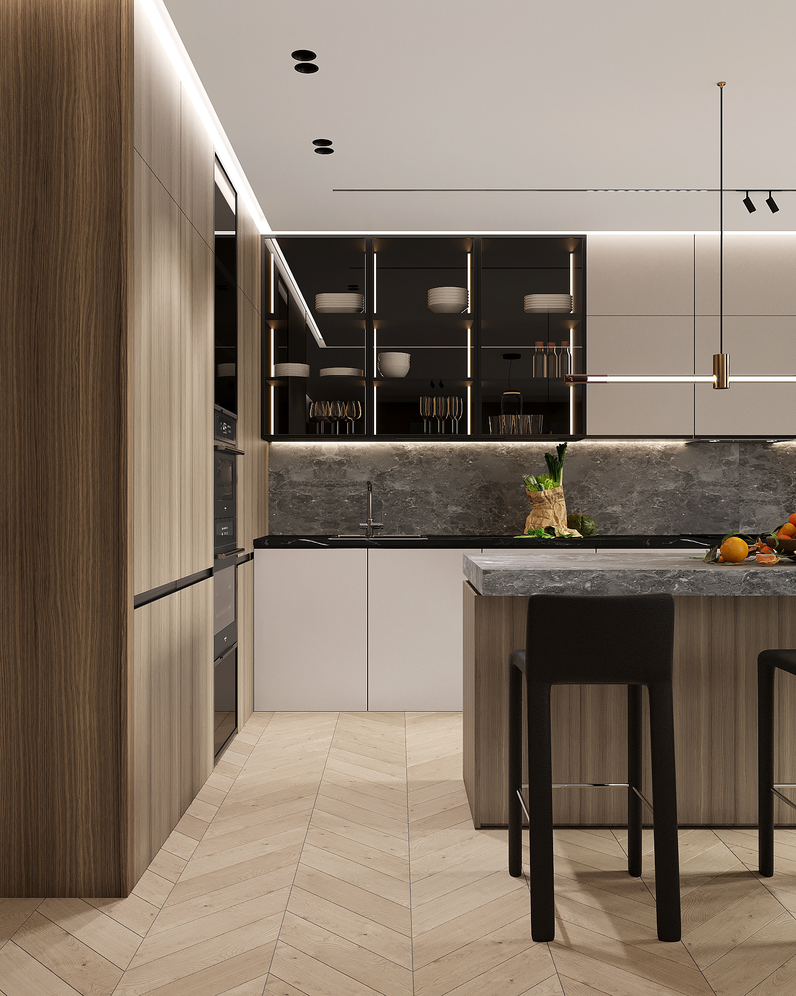 胡桃木+大理石，不一样的奢华质感！-4