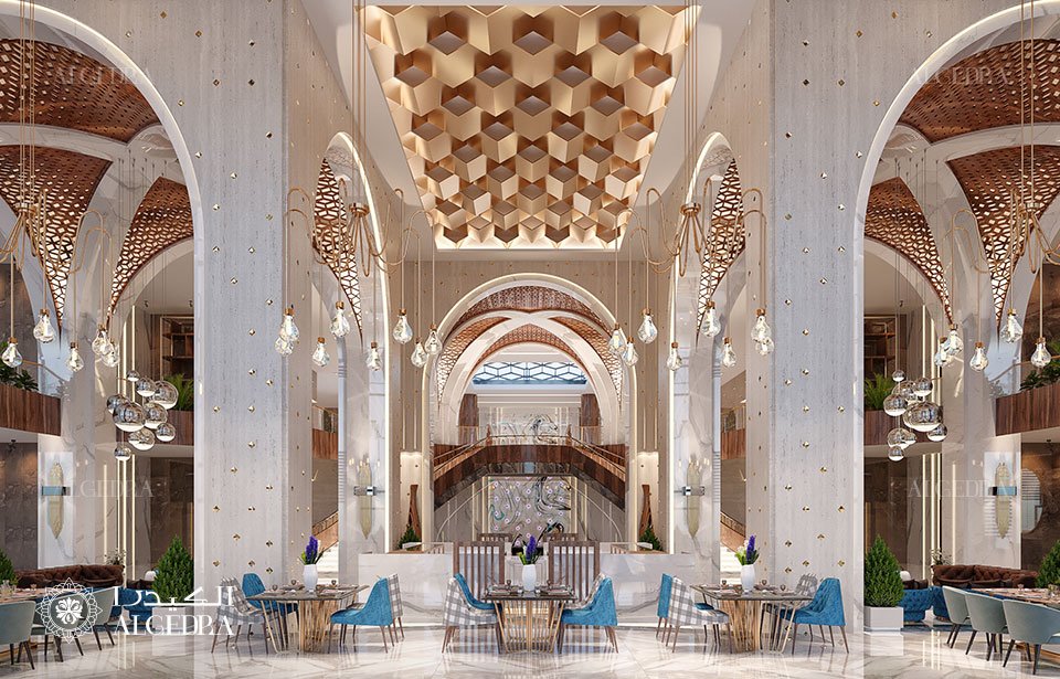 伊斯坦布尔豪华酒店大堂设计，双层空间展现宏伟气派-3