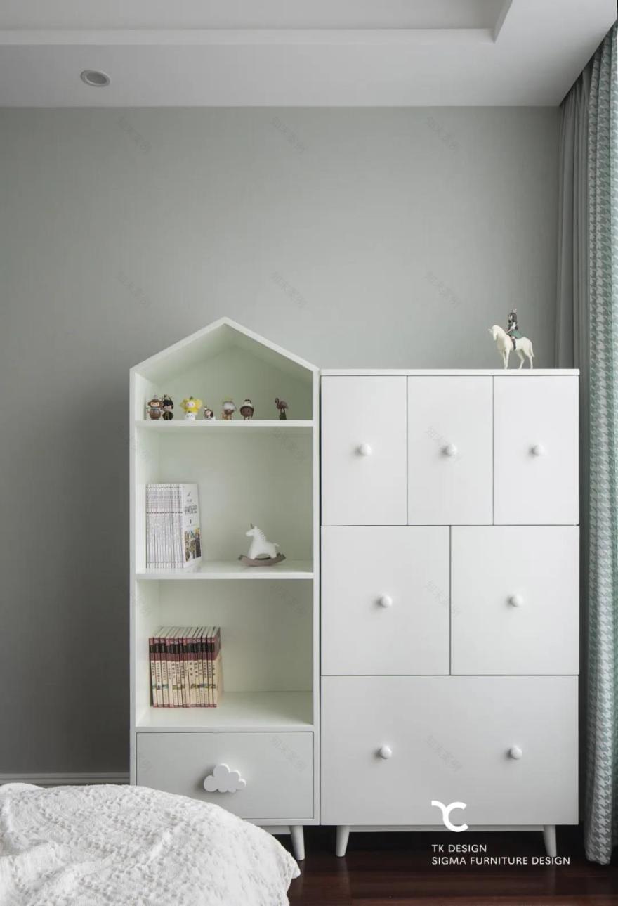 杭州 190m2 现代轻奢平层之家,以克莱因蓝加莫奈灰诠释温柔优雅-60