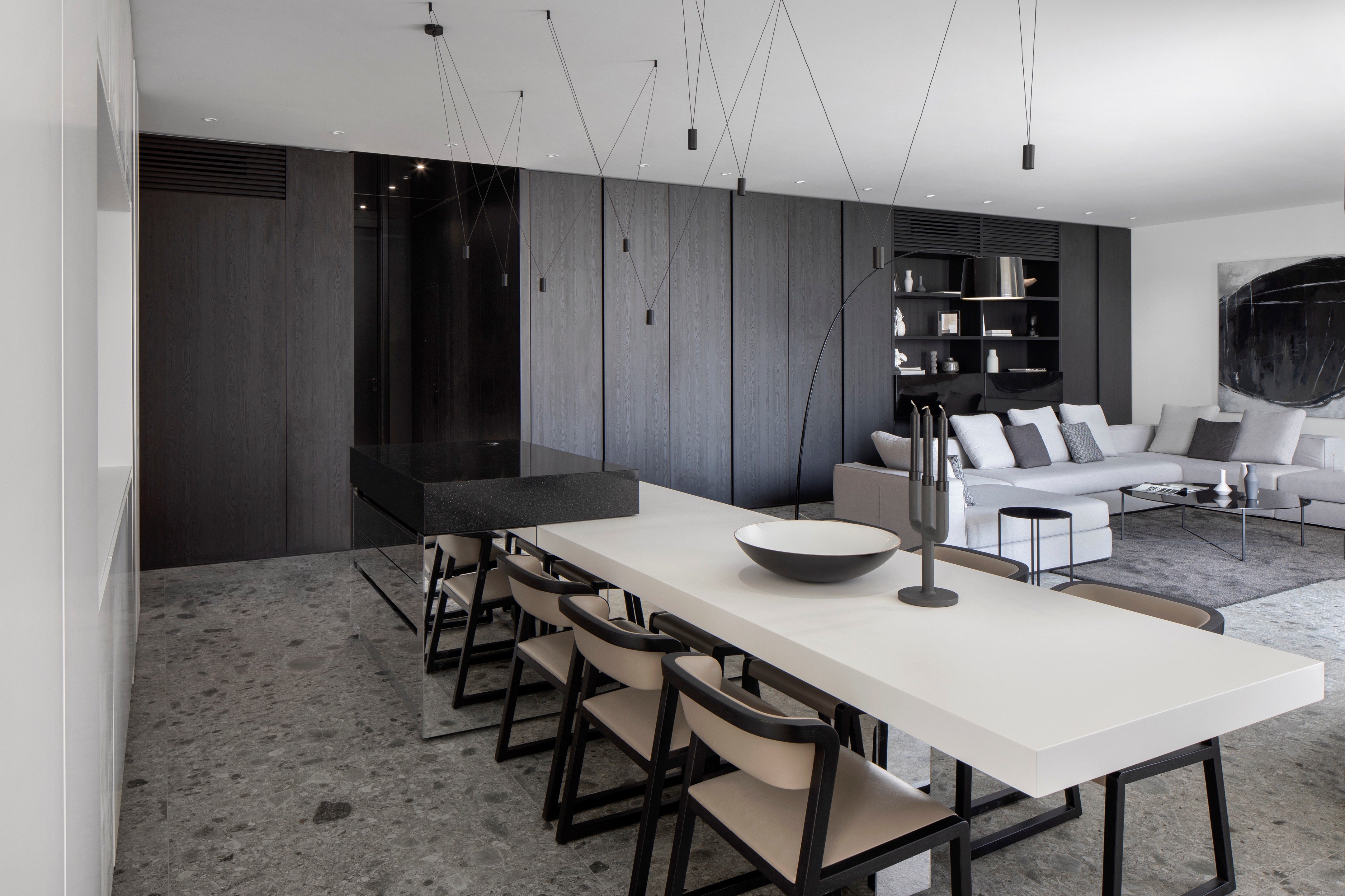 极简黑白公寓,功能与美学的完美融合-3