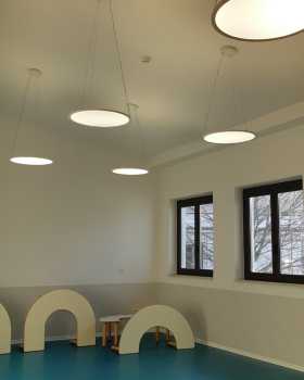 Fornitura con CET spa a ditta Morasca srl per asilo nido a Subiaco progetto con arch. Maria Zorbalas