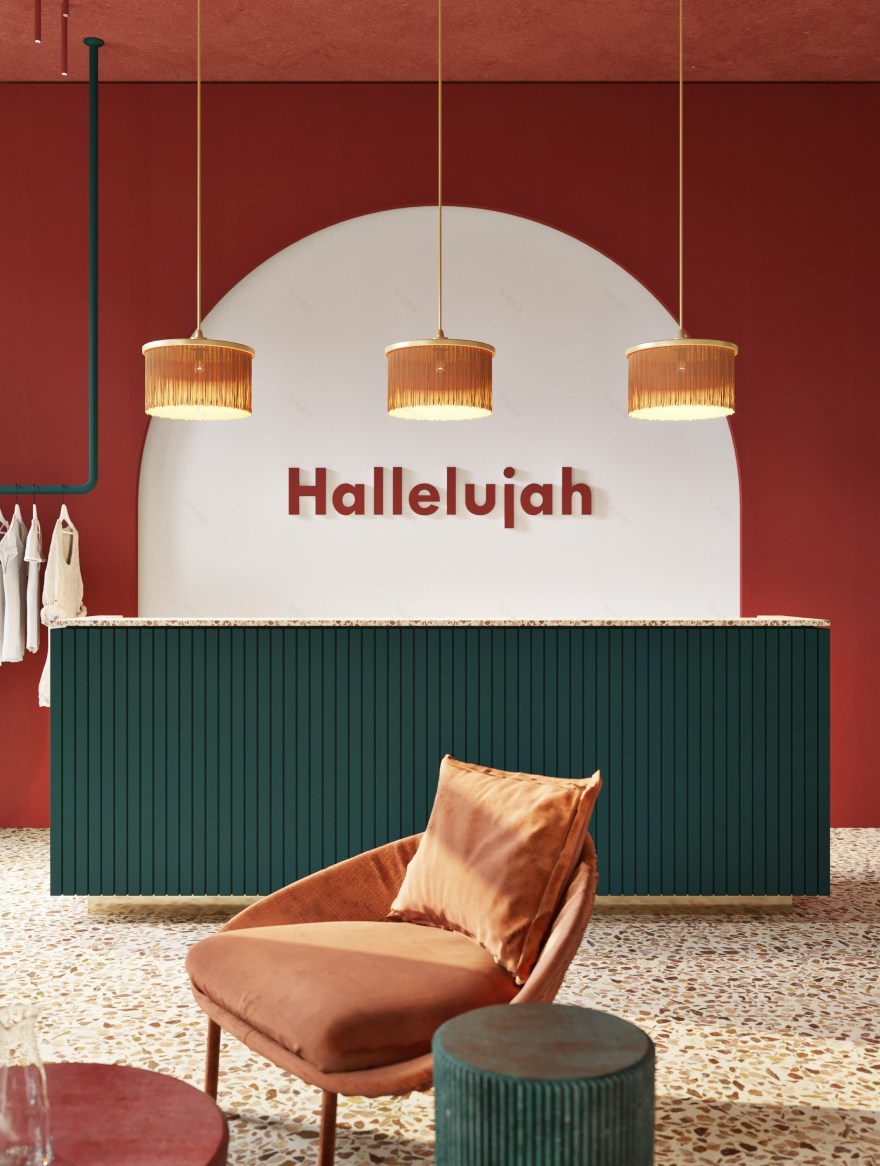 对比色彩几何,80 平米服装店的巧妙分区设计-1