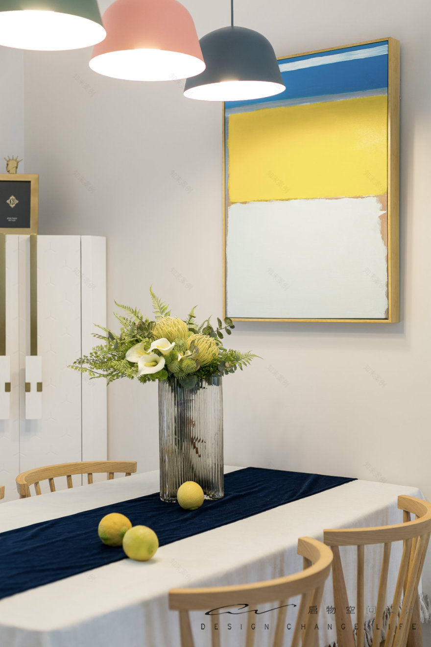 双主卧 90 平空间设计,木色电视墙与仿生植物的完美融合-33